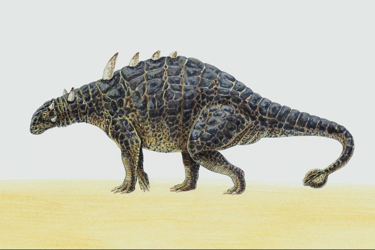 Динозавр с шаром на хвосте
