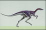 Трицератолс с маленькими тонкими передними лапами, темно-сиреневая спина и серый живот
