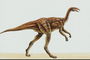 Динозавр на длинных лапах  с широкими зубами
