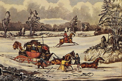 Неудачная переправа через річку з тонким льодом, 18 век