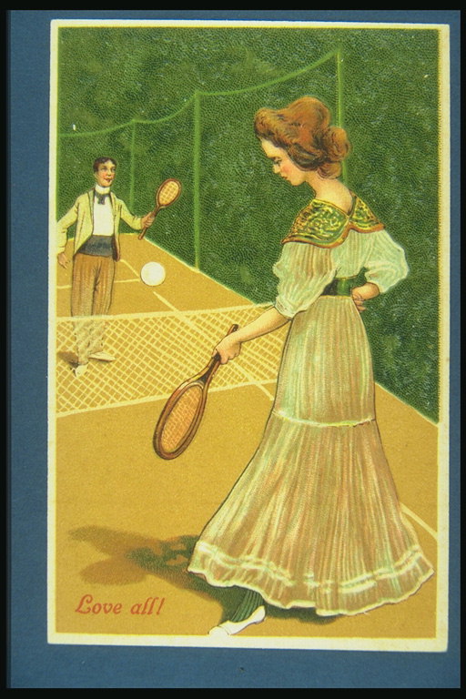 Мужчина и женщина играют в теннис