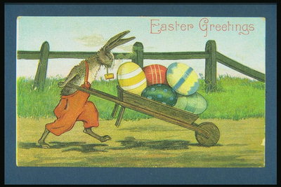 ראביט עגלה עם רב בצבע ביצים