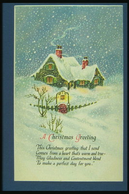 Tarjeta postal de Navidad con el deseo de divertirse, disfrutar de los placeres del día