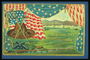 Kartpostal Günün Hafıza onurlandırmak için. Büyük şapka, kol ve Amerika bayrağı