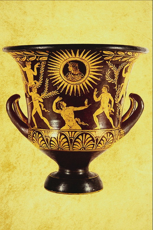 Vase depicting people. Naked body