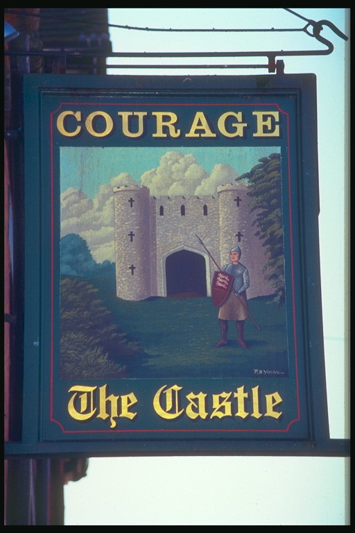 Benteng. Gambar istana dengan penjaga di pintu masuk