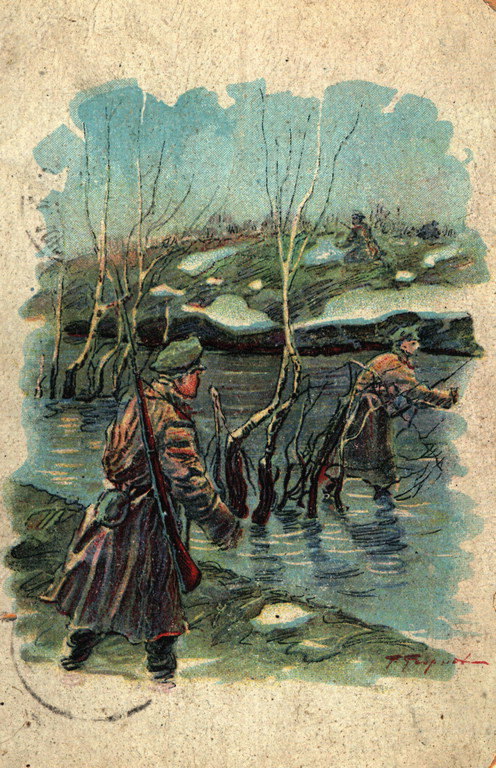 Di chuyển con sông mùa xuân ford binh sĩ của quân đội Nga