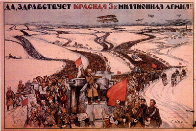 De poster is gewijd aan het rode leger