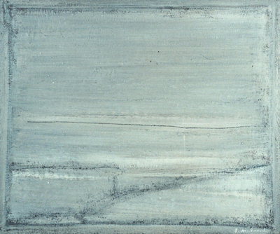 Картина в серо-голубых тонах. Снежное поле. Сугробы