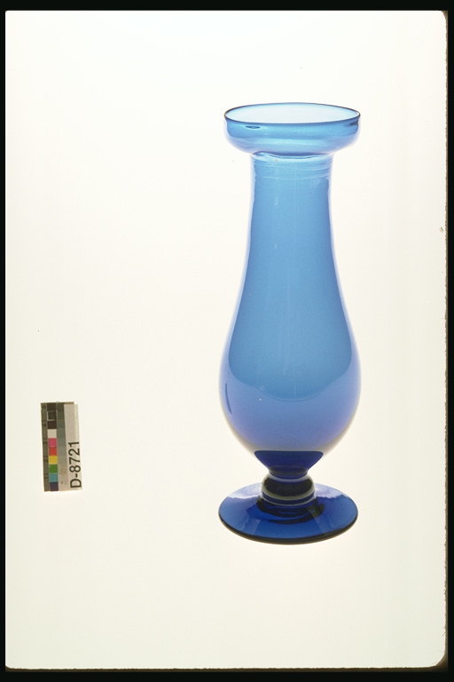 Vase de fleurs bleu foncé avec des teintes bleu-jambes