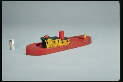 Ship. Cargo ship. Toy from the tree