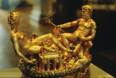 Figurines from the yellow metal. Man and woman