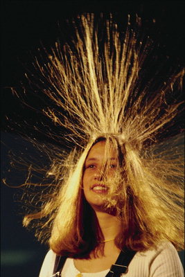 A enerxía estático e os cabelo