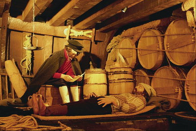 Men in the wine cellar