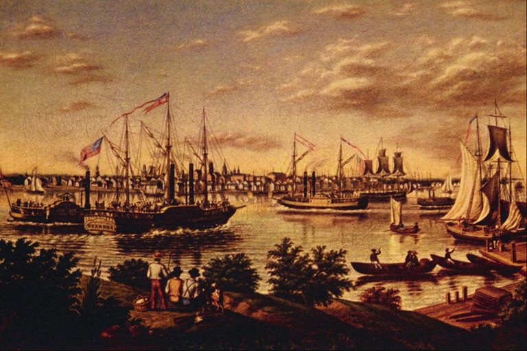 Port. Ships at bangka