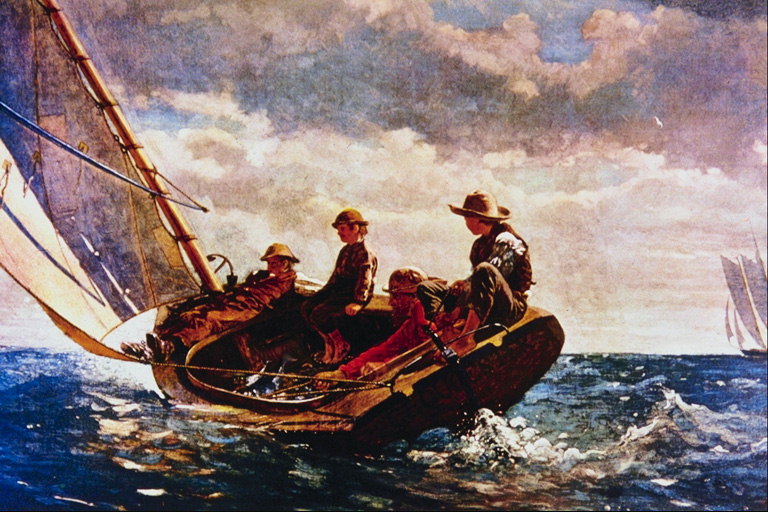 Het team op de boot