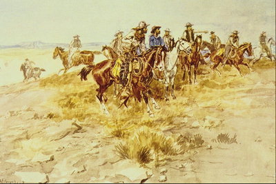 Horsemen on steppe