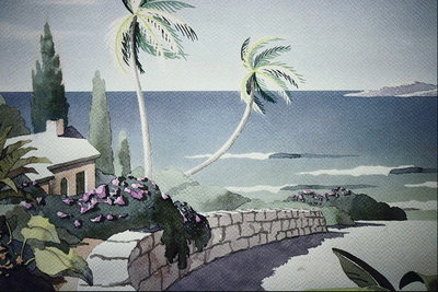 Palmbomen op de kust