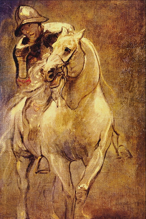 Rider pe cal alb