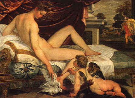 Nude phụ nữ, và một pigeons angel