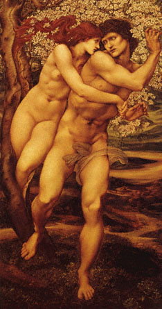 Expulsion of Adam and Eve from the paradise garden