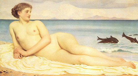 Ragazza nuda in spiaggia