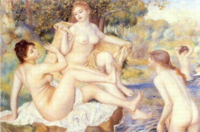 Момичето къпане в реката