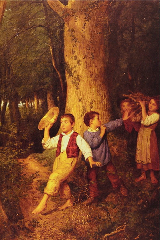 Barn og tau av brushwood