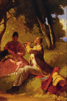 Man och kvinna på picknick