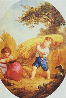Children and sheaves of wheat Koloskov