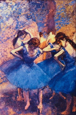 Тренировка балерин в синих пачках