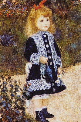 The little girl in a coat with lace