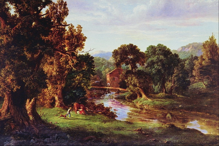 Piknik di bank di sungai