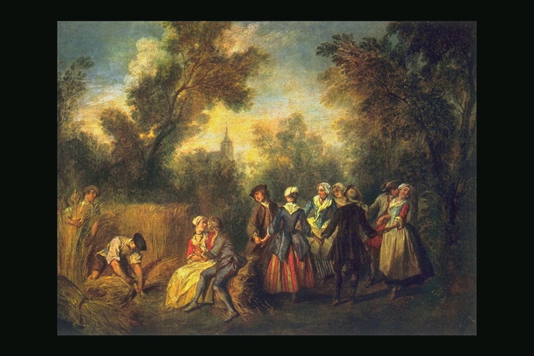 Danza sul campo vicino il grano