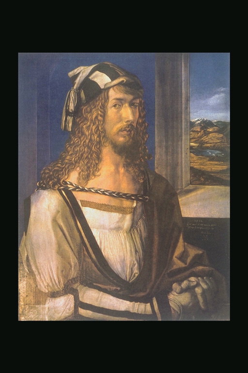 Một người đàn ông với mái tóc quăn dài và tunic