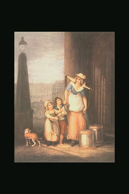 Kvinne med buckets og barn