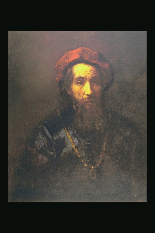 Portrait eines Mannes in eine rote Mütze