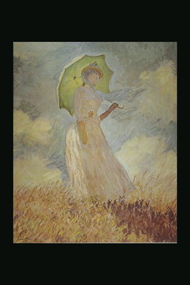 Девушка в поле под зонтом