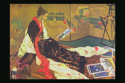 Eine Frau im Kimono
