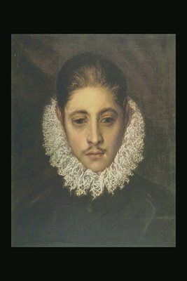 A young man with a high collar