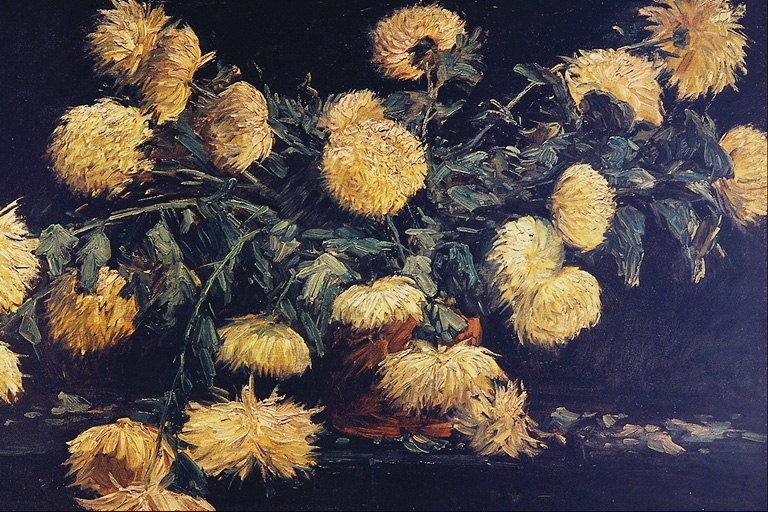 Sebuah karangan bunga dari bunga kuning