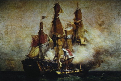 Корабль во время сражения