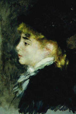 White-headed girl with a scarf around his neck