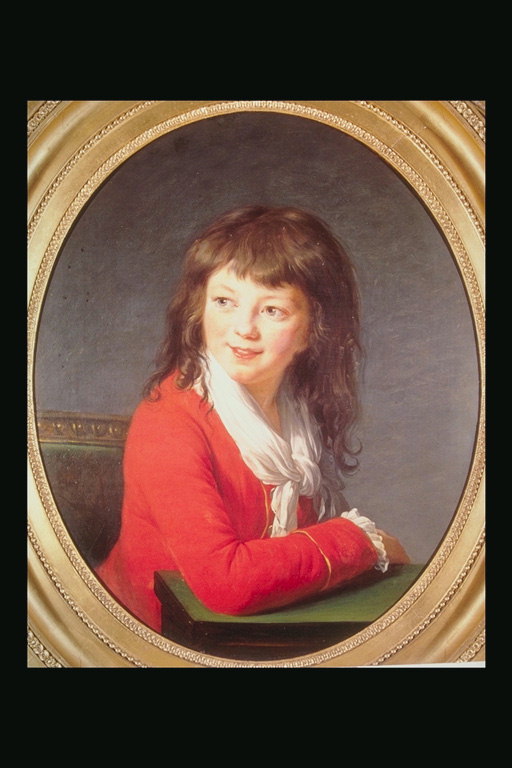 A child in a red jacket