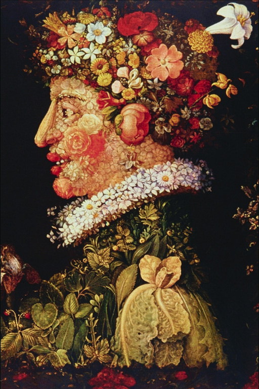 Retrato de un hombre con flores