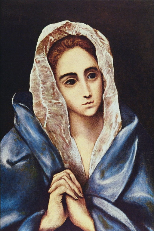 Девушка в голубой накидке и белом платку