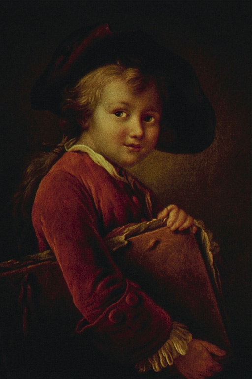 Ein Kind mit einem großen, alten Buch
