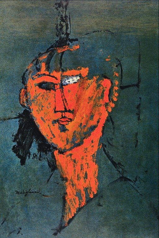 Portret oranžno-črne barve