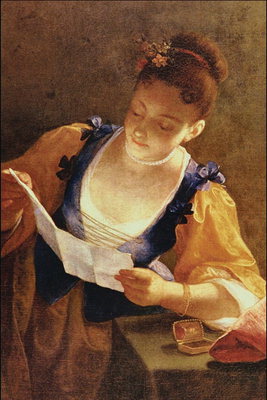Meitene ar vēstuli rokās
