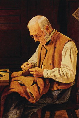 Gamle mand strikke jakke